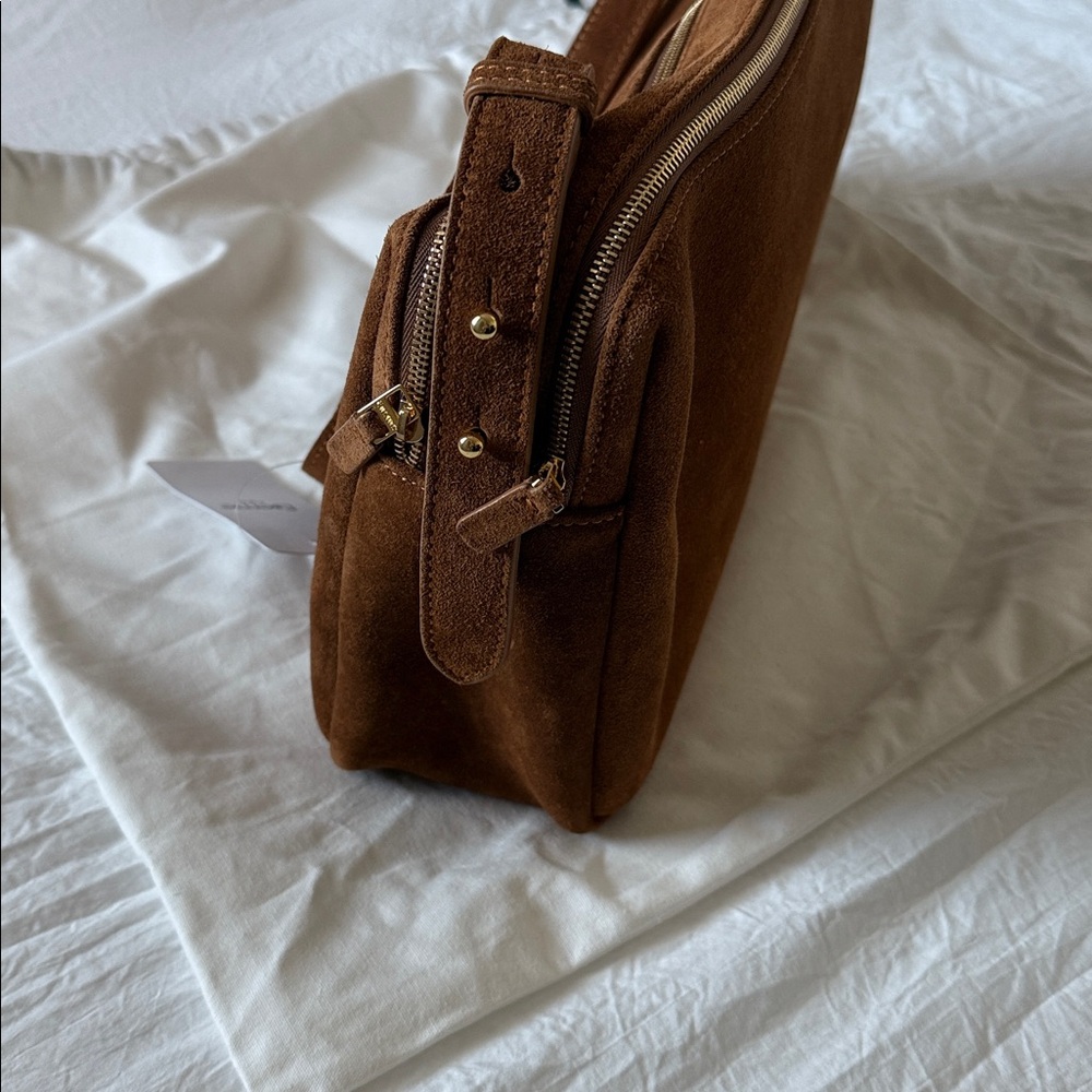 Elleme Trousse Cognac Suede Shoulder Bag - Picture 3 of 10